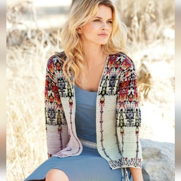 Peruvian Connection 100% Pima Cotton Red Knit Cardigan Size XL - Picture 1 of 8